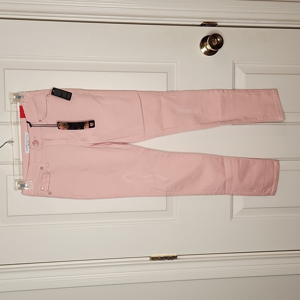 Celebrity Pink Ankle Skinny Pink Jeans Distressed Size 10 NWT